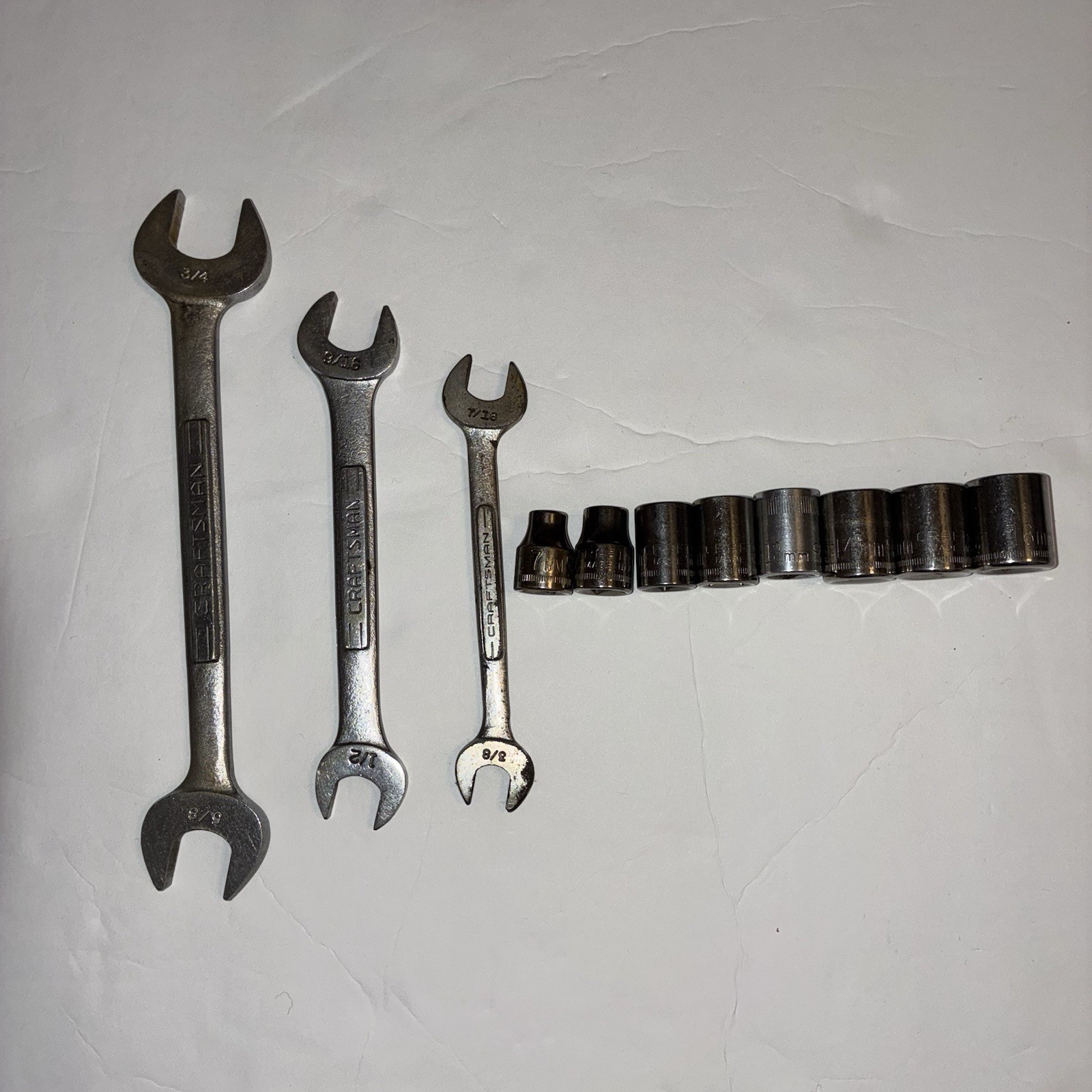 Vintage CRAFTSMAN Forged/Made In USA SAE Open End Wrenches Metric Socket Set LOT Vintage CRAFTSMAN Forged/Made In USA SAE Open End Wrenches Metric Socket Set LOT