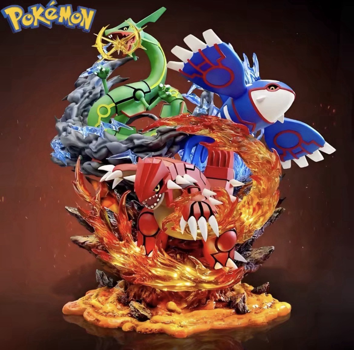 Pokemon Groudon Kyogre Rayquaza Figure 35cm PVC Legendary Statue GK Fast Ship Pokemon Groudon Kyogre Rayquaza Figure 35cm PVC Legendary Statue GK Fast Ship