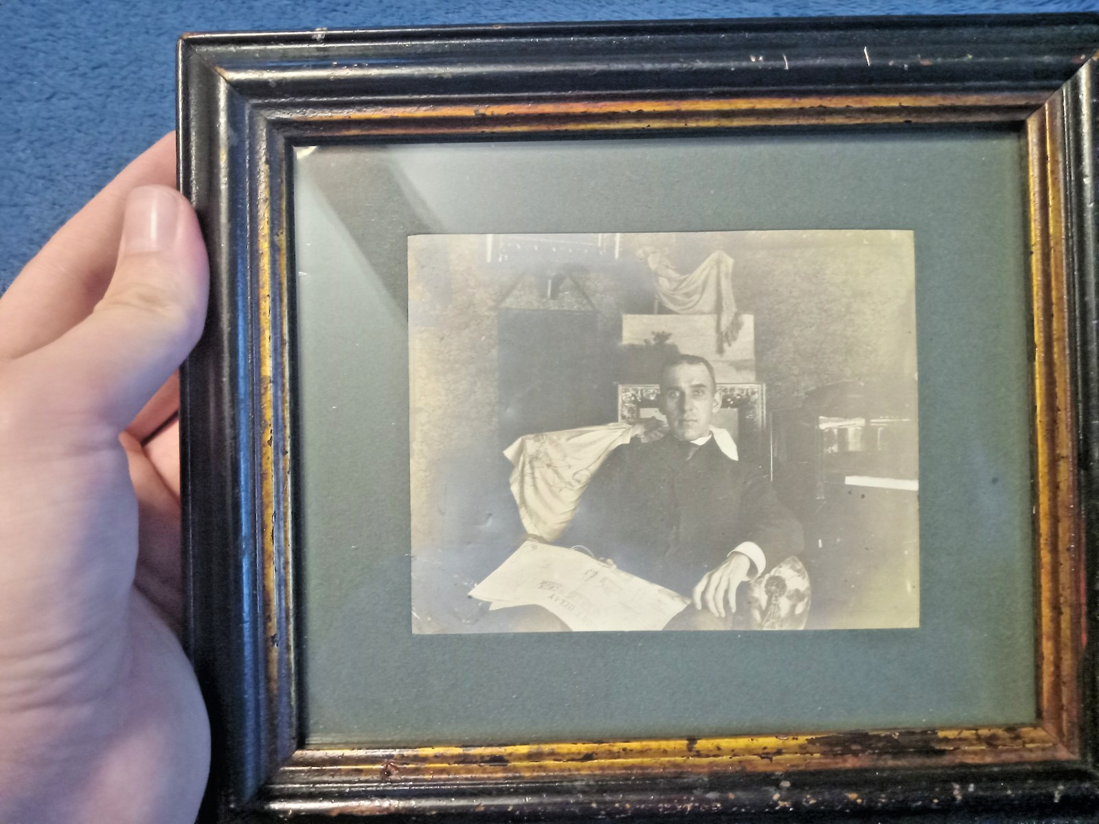 Antique Circa 1900 Picture W/ Original Wooden Frame Antique Circa 1900 Picture W/ Original Wooden Frame