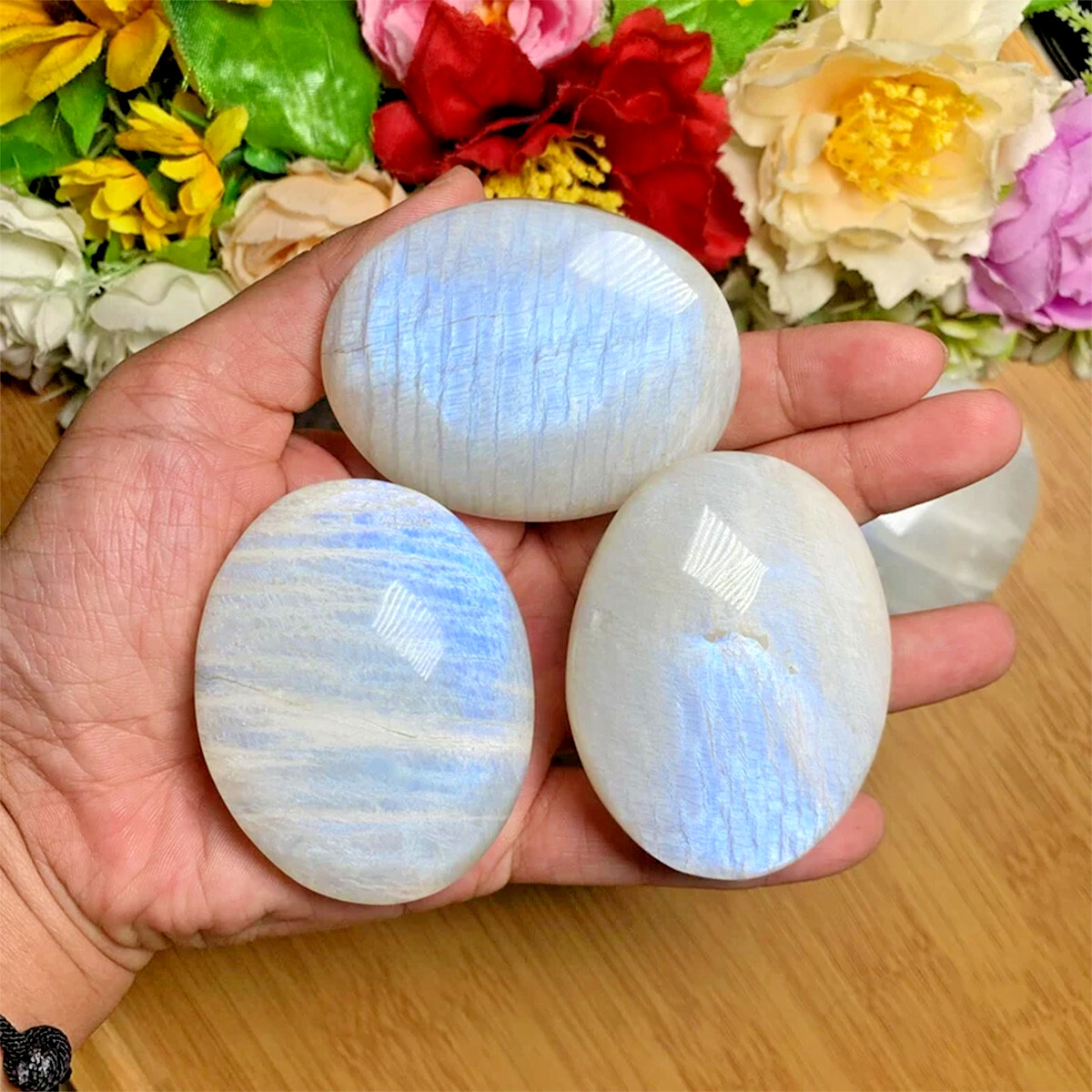 2" Large Moonstone Tumbled Stone Mineral Specimen Crystal Healing Reiki Gifts