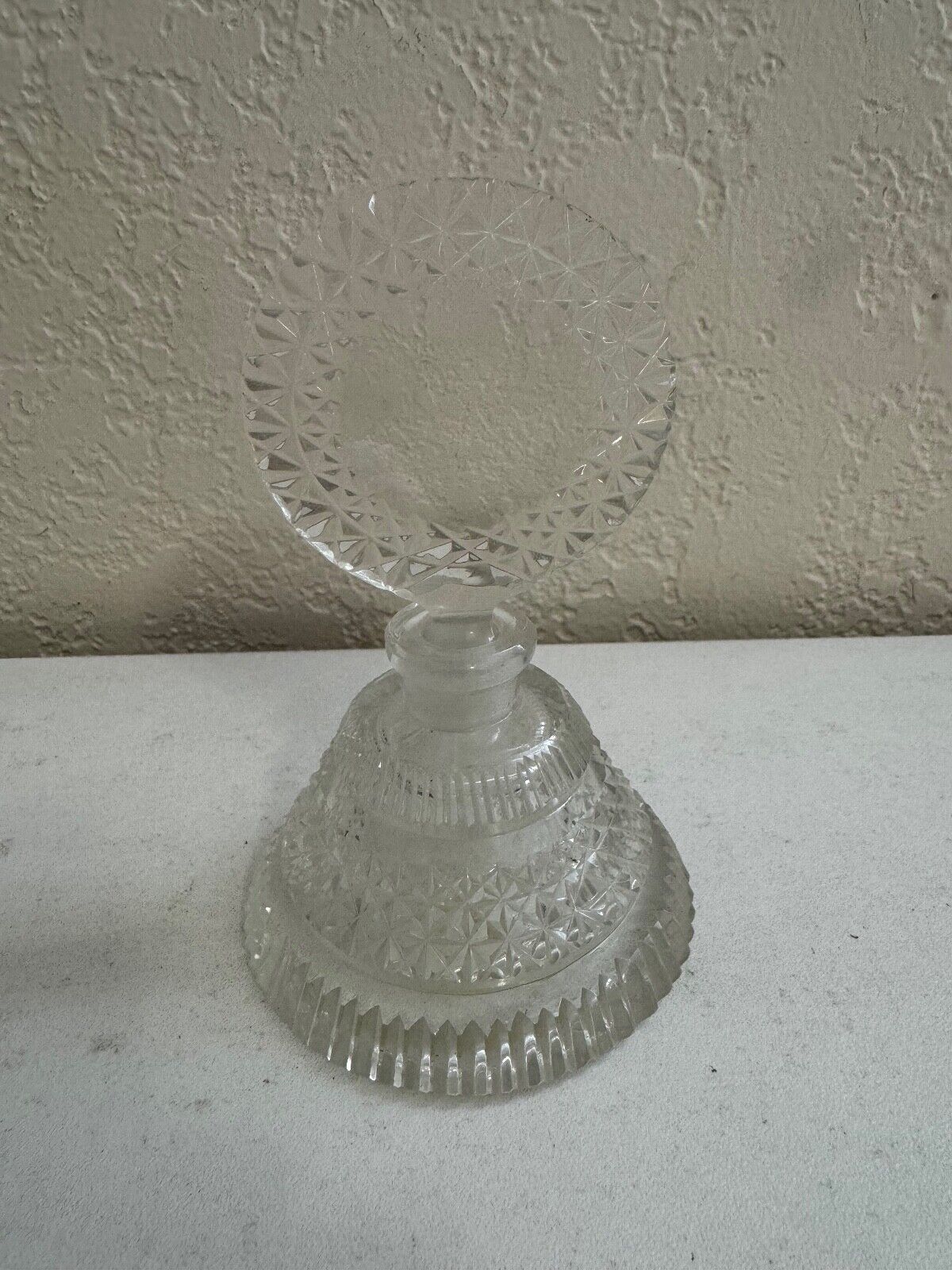 Vintage Czech Glass or Crystal Clear Perfume Bottle Complete Stopper w/ Dauber