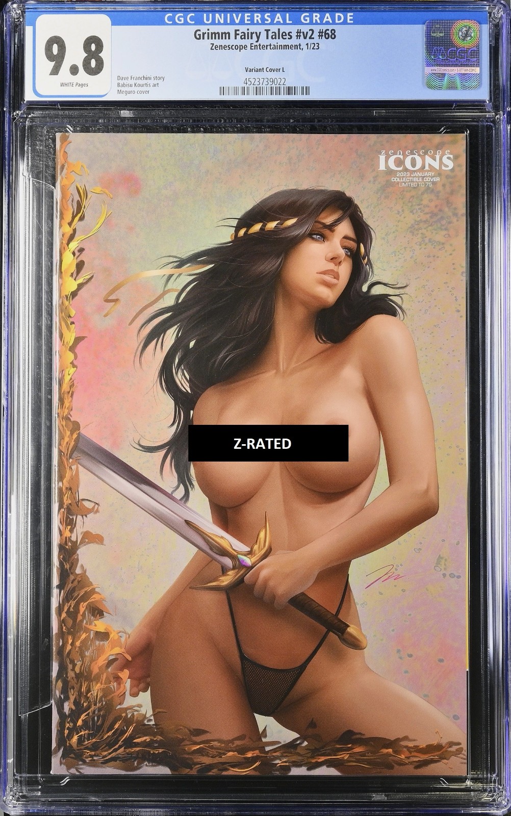 GFT ZENESCOPE GRIMM FAIRY TALES V2 #68 VARIANT L CGC 9.8 Ltd 75 GFT MEGURO