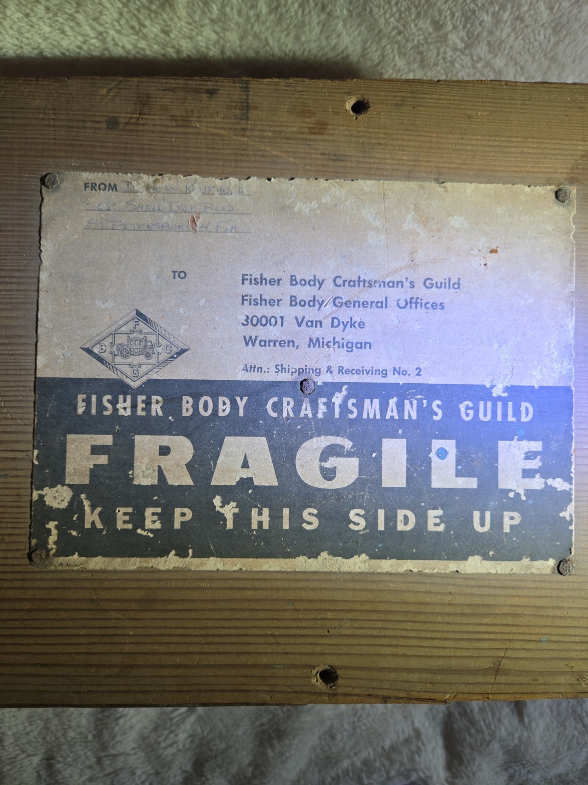 Vintage Fisher Body Craftsman's Guild Miniature Model Car Concept Box Only Vintage Fisher Body Craftsman's Guild Miniature Model Car Concept Box Only