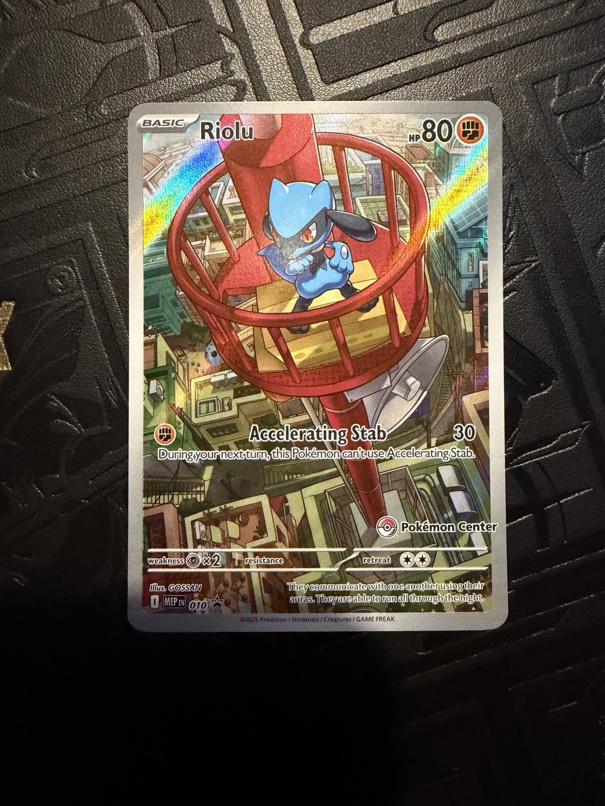 Pokemon TCG Riolu Mega Evolution Pokemon Center Stamped Promo 010 NM Pokemon TCG Riolu Mega Evolution Pokemon Center Stamped Promo 010 NM