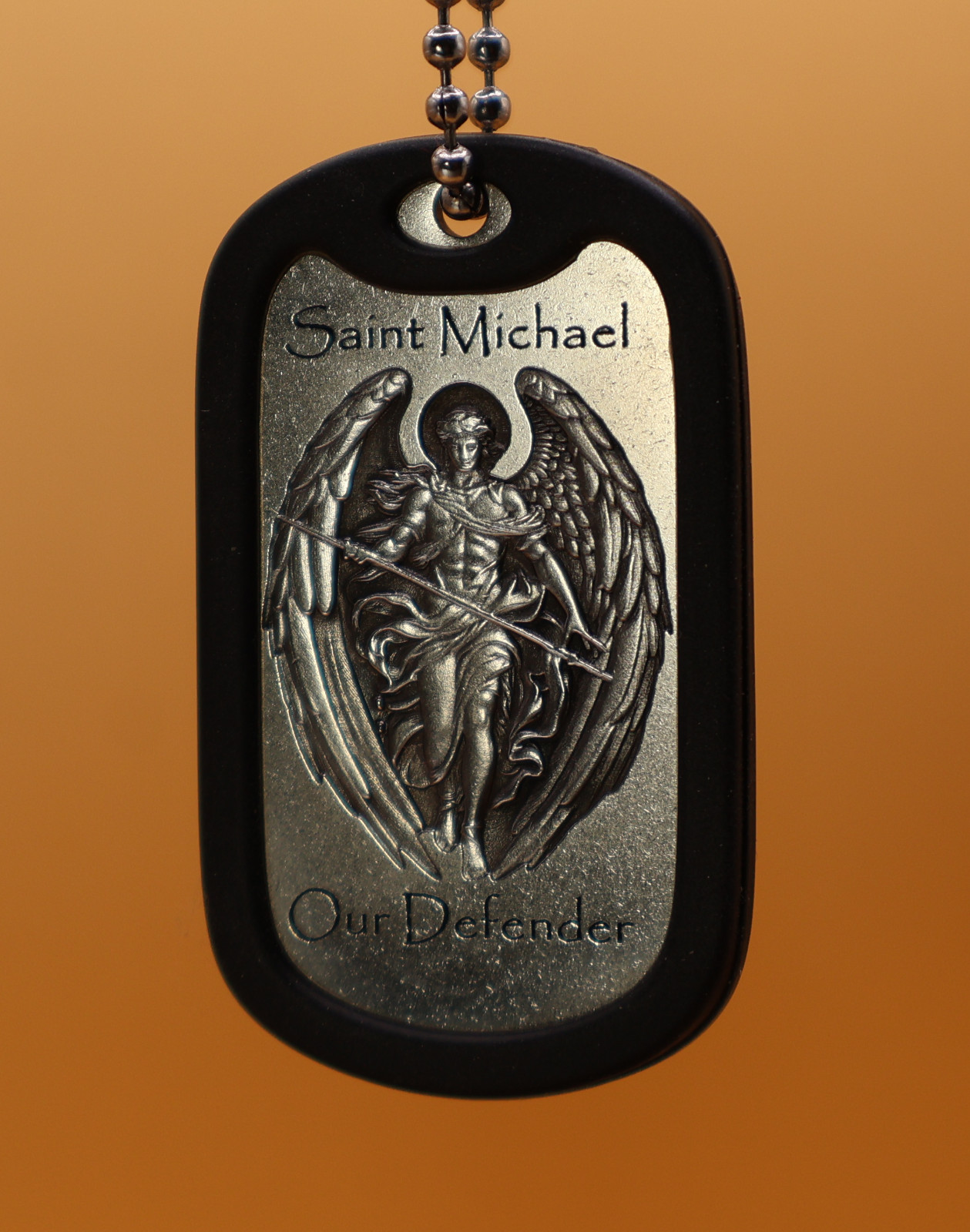 St Michael Deep Engraved Third Dogtag in English St Michael Deep Engraved Third Dogtag in English