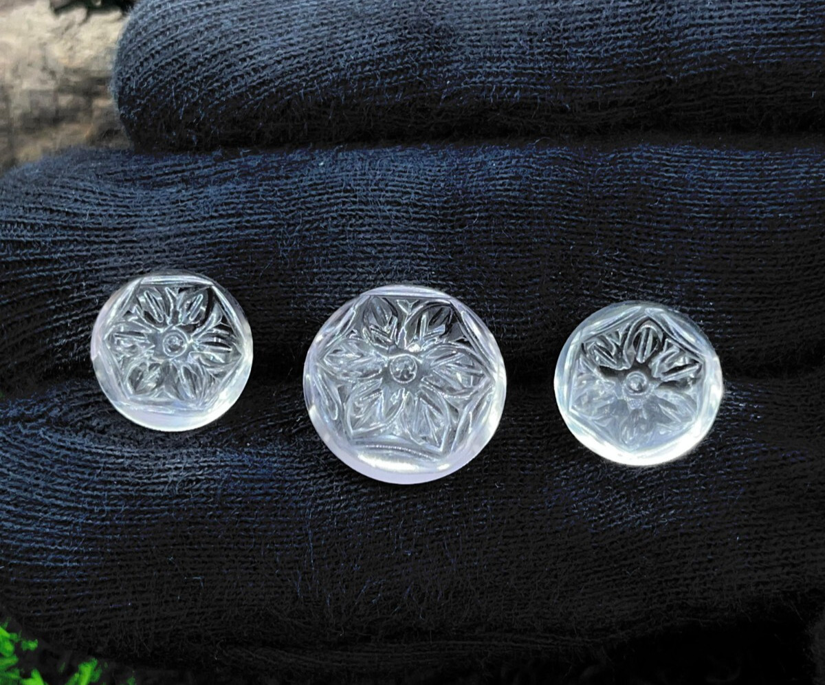 34.55 Cts Natural Crystal Bead Hand carved 16x8.5, 13x8 MM RoundJewelry Making
