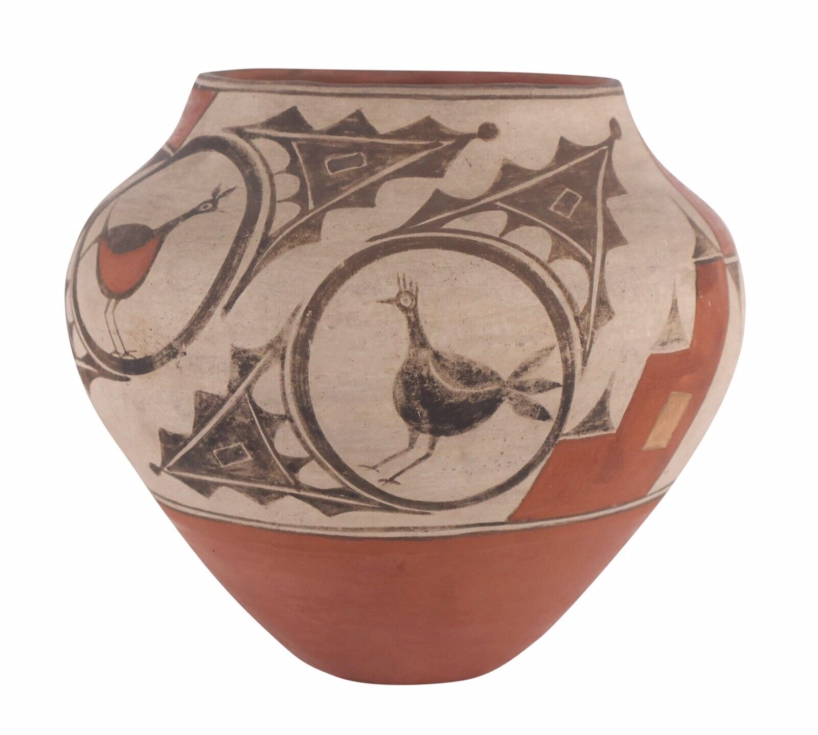Vintage ( Native American Indian ) Historic Polychrome Zia Pueblo Pottery Olla