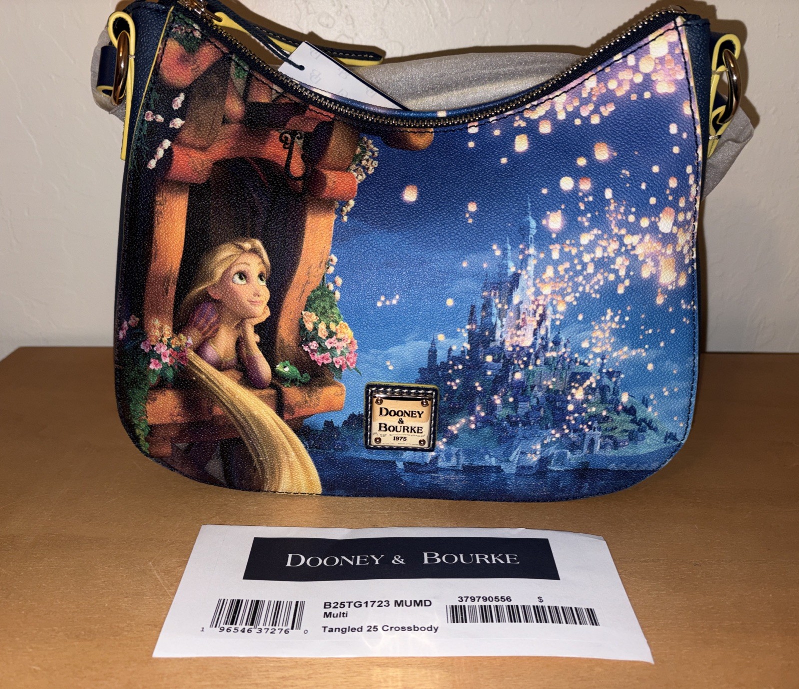 Disney Dooney & Bourke 2025 Tangled Crossbody Bag 15th Anniversary Rapunzel Disney Dooney & Bourke 2025 Tangled Crossbody Bag 15th Anniversary Rapunzel