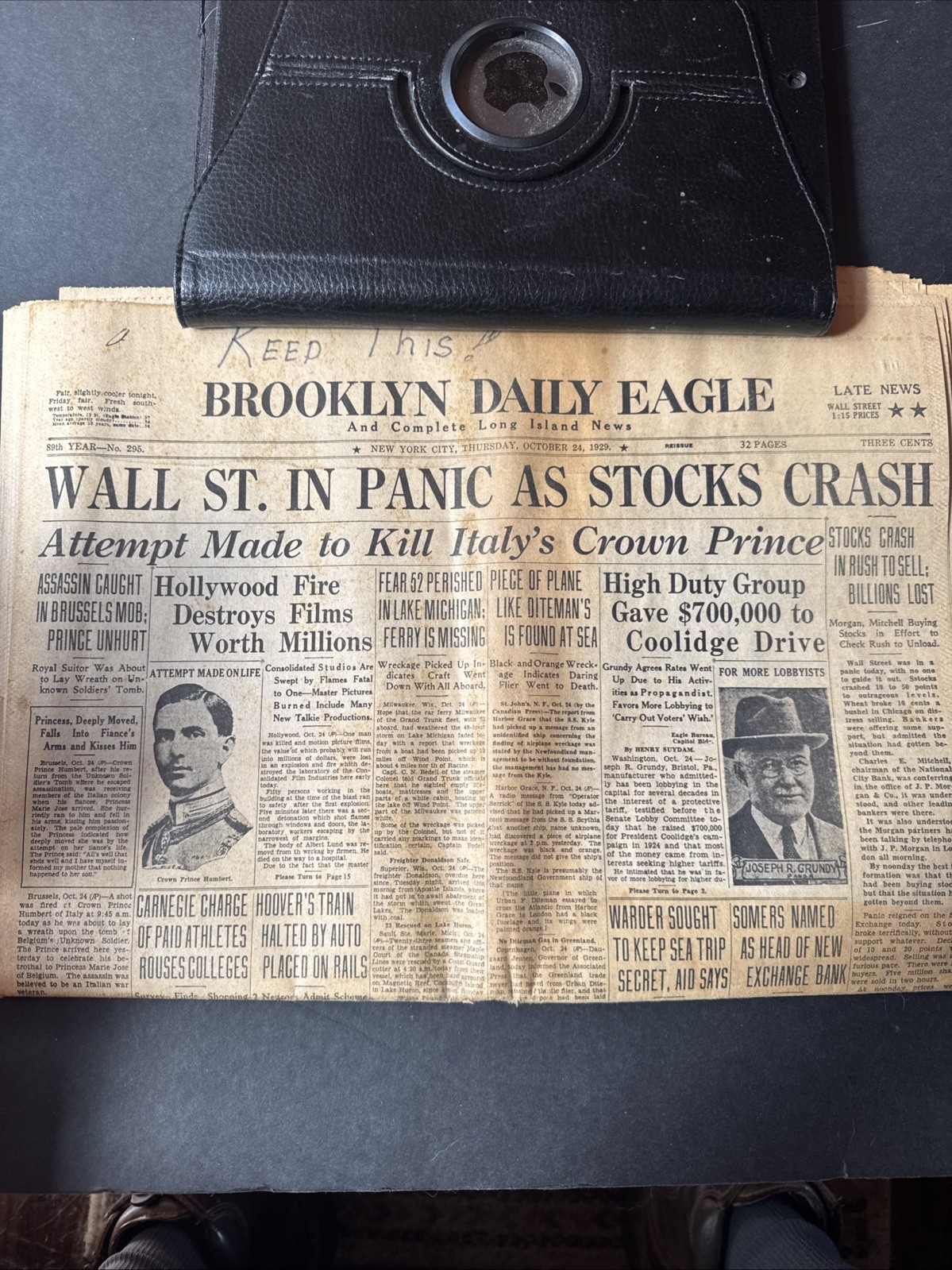 10/24/1929 Brooklyn Deli Wall Street In Panic At Stocks Crash Original Paper 10/24/1929 Brooklyn Deli Wall Street In Panic At Stocks Crash Original Paper