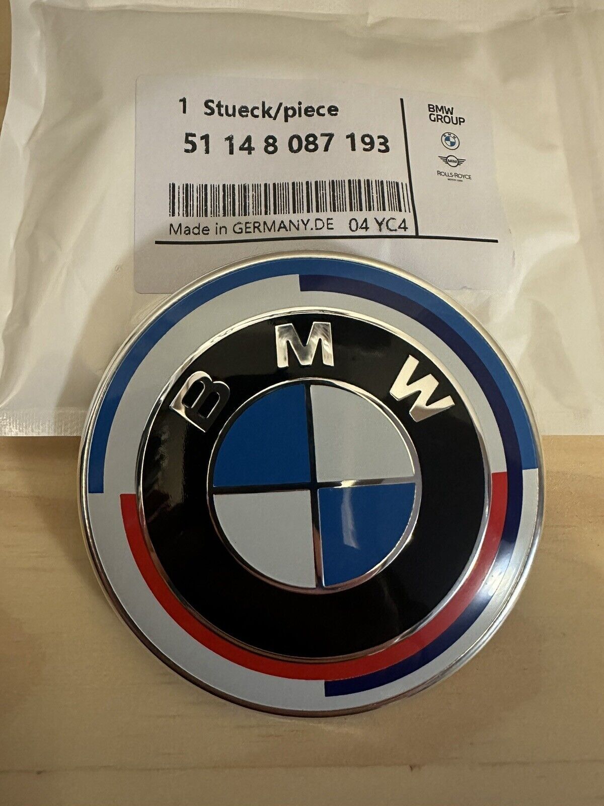 50 Years M Heritage Badge 82mm Hood front Trunk Emblem Bonnet Logo