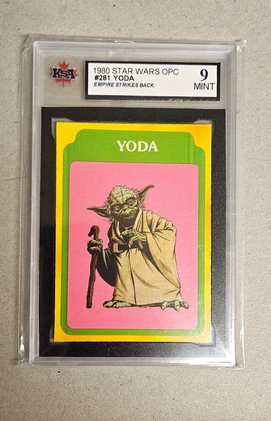 1980 Star Wars Empire KSA 9 O-Pee-Chee OPC Yoda #281