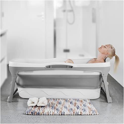 Portable Bathtub for Adult - Large 56'in Foldable Collapsible tub 