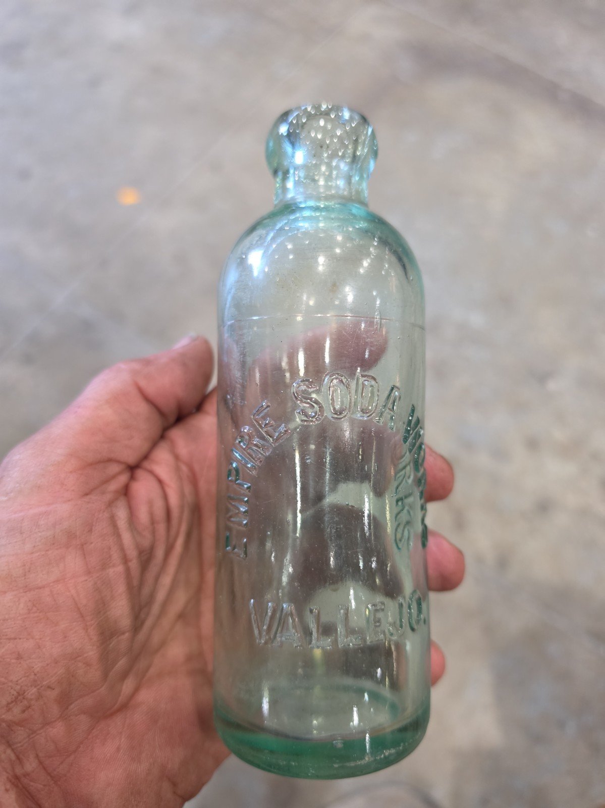#6013  Impire Soda Works,  Vallejo California BlobTop  Bottle. *RARE* Beautiful.