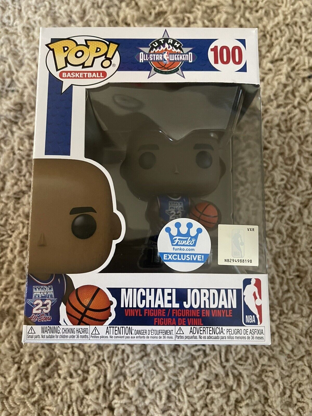 Michael Jordan funko pop exclusive 100. All-Star Weekend Utah. POP PROTECTOR