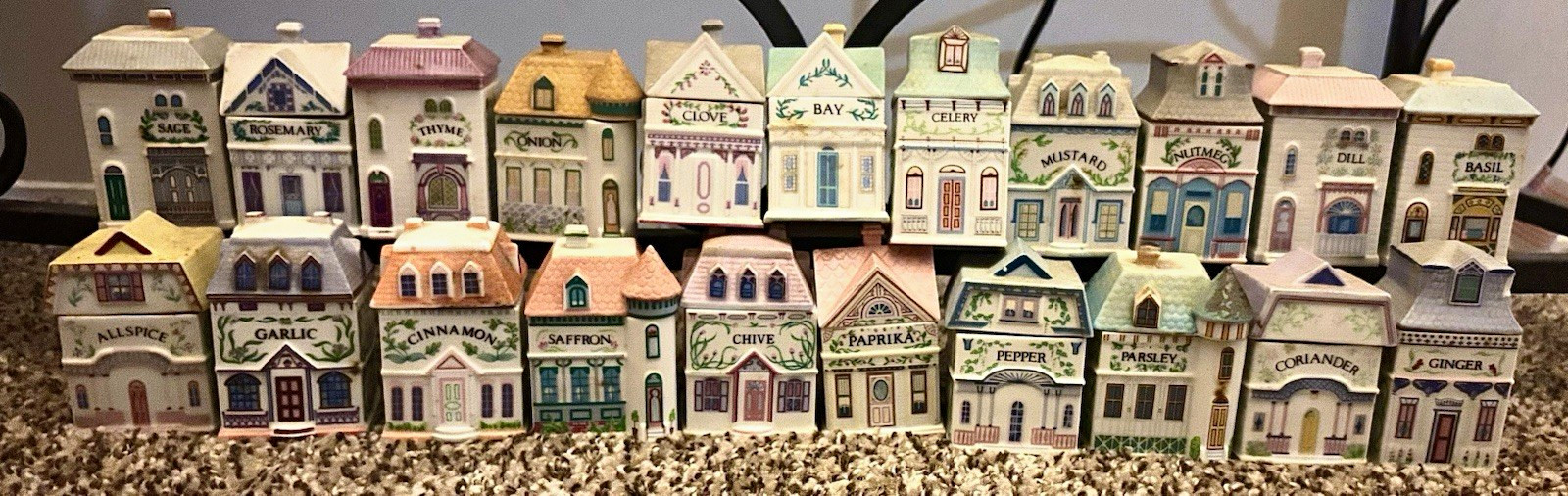 Vintage 1989 Lenox Spice Village Jar Porcelain Set - 21 pieces