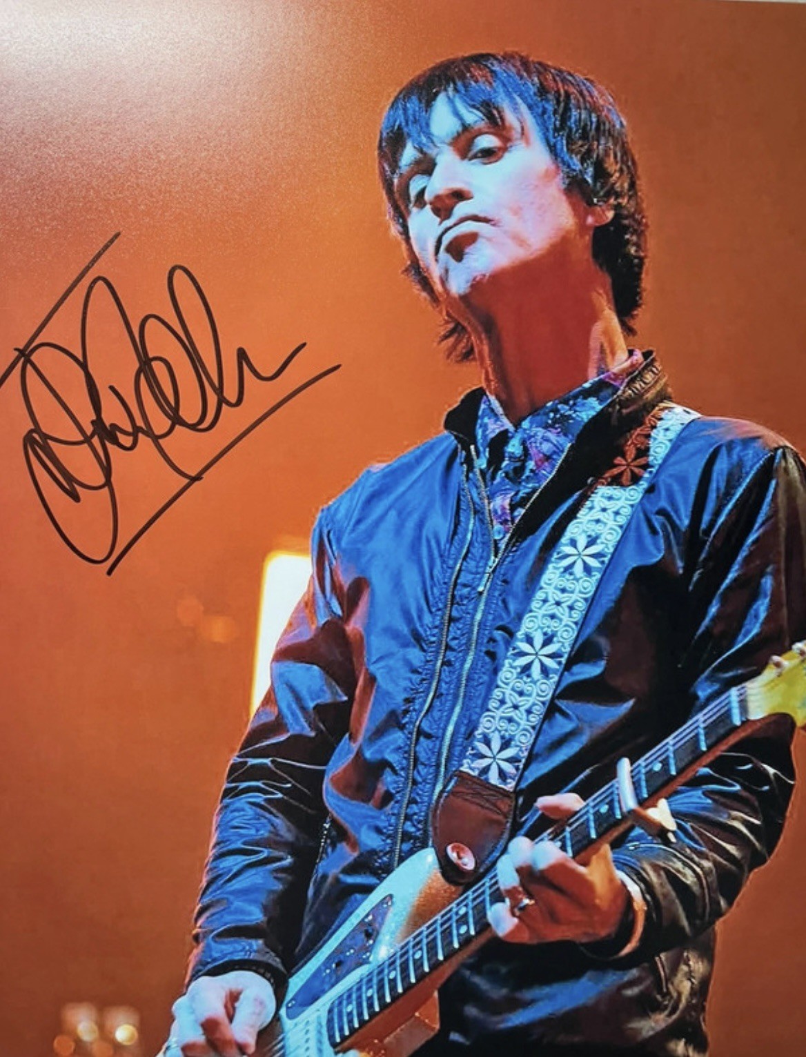 Original Autographed Photo of Johnny Marr 10x8 + Certificate of Authenticity