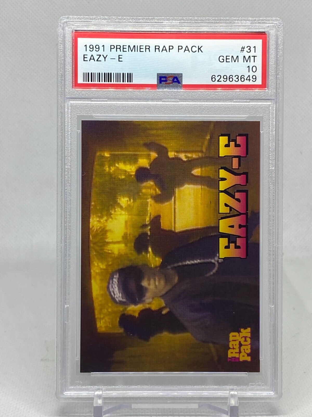 1991 Premier Cards The Rap Pack Trading Card #31 Eazy E NM-MT PSA 10 - Low Pop