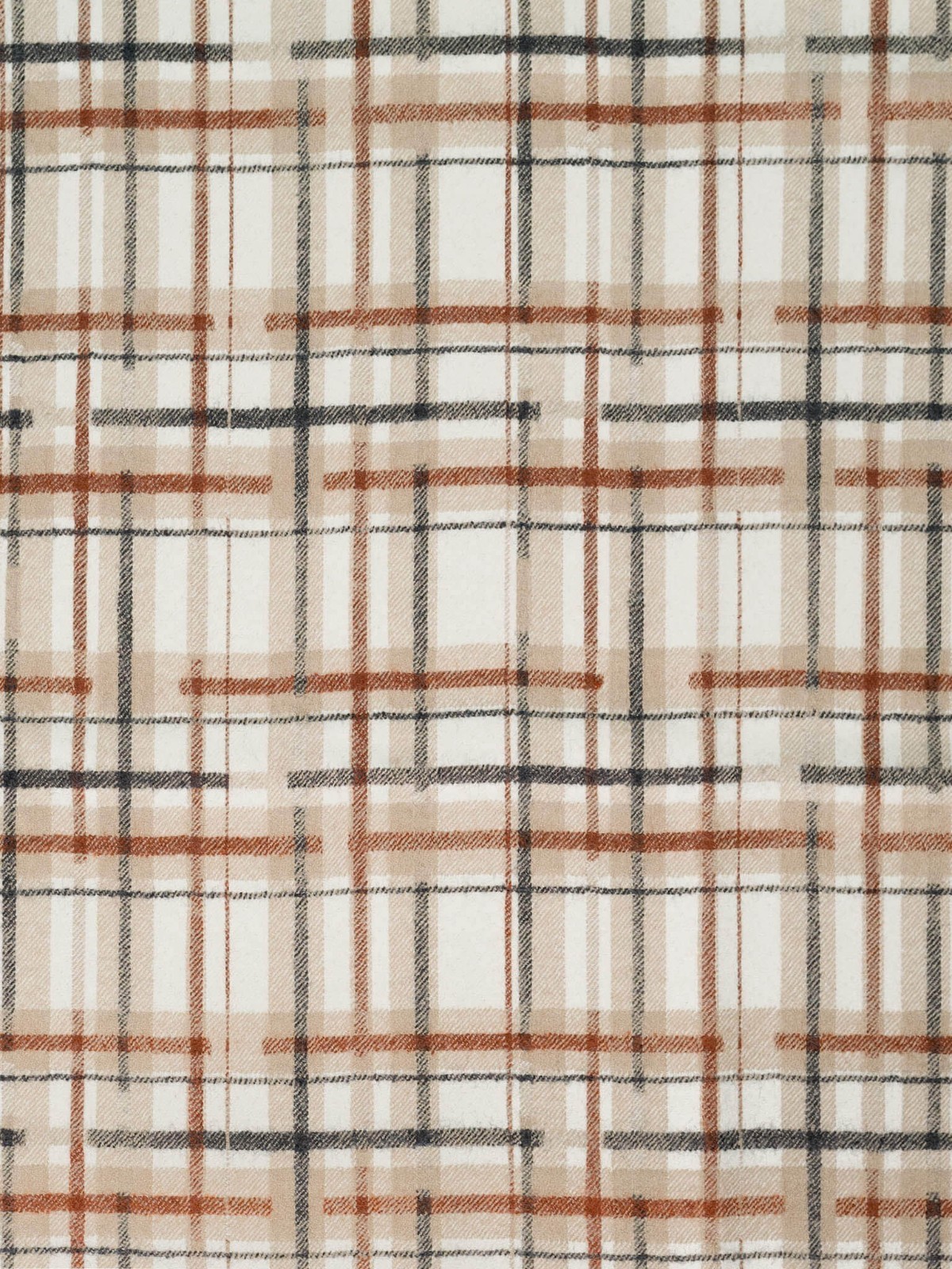 Holland & Sherry Wool Plaid Fabric- Muse of Mayfair / Tar-Tan 1.60 yds DE14105