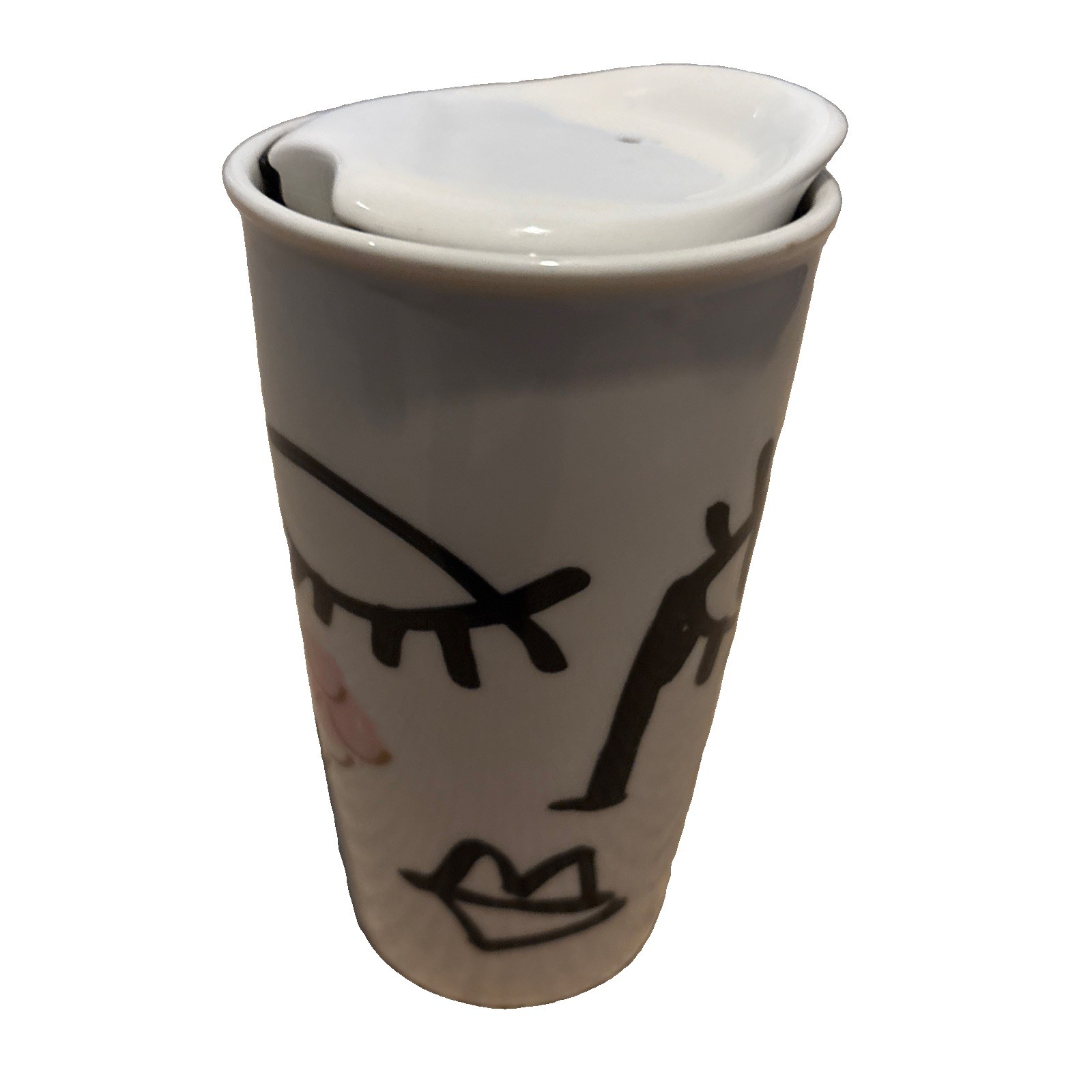 Starbucks 2014 Winking Eye Siren Face Ceramic Coffee Mug Travel Tumbler 12 oz Starbucks 2014 Winking Eye Siren Face Ceramic Coffee Mug Travel Tumbler 12 oz
