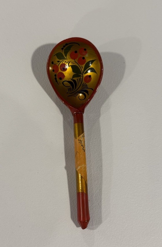 Vintage USSR Russian Khokhloma Polubaskaya Wooden Spoon Travka Folk Art Original Vintage USSR Russian Khokhloma Polubaskaya Wooden Spoon Travka Folk Art Original