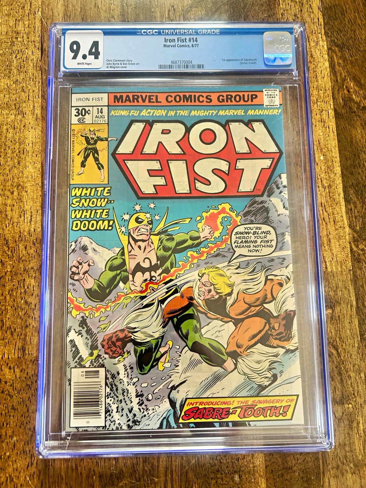 Marvel Iron Fist #14 CGC 9.4 White Pages (1977) 1st Sabretooth Appearance Marvel Iron Fist #14 CGC 9.4 White Pages (1977) 1st Sabretooth Appearance