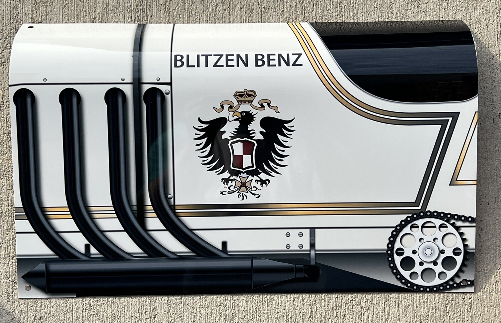 WOWCurved 1909 BLITZEN BENZ VINTAGE Race Side View Car Style Sign WOWCurved 1909 BLITZEN BENZ VINTAGE Race Side View Car Style Sign