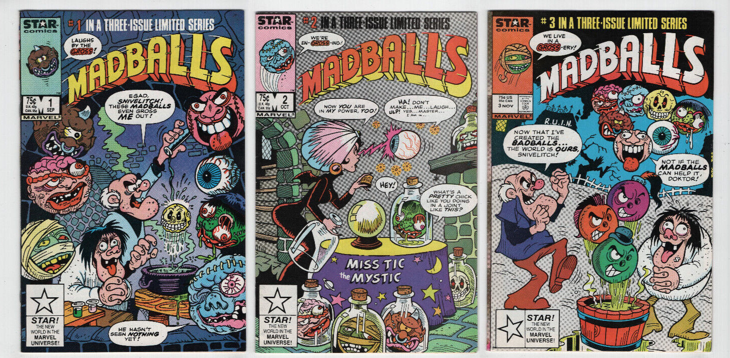 MADBALLS #1 2 3 Complete Set Series Star Marvel Comics 1986 Horror Amtoy Toy MADBALLS #1 2 3 Complete Set Series Star Marvel Comics 1986 Horror Amtoy Toy