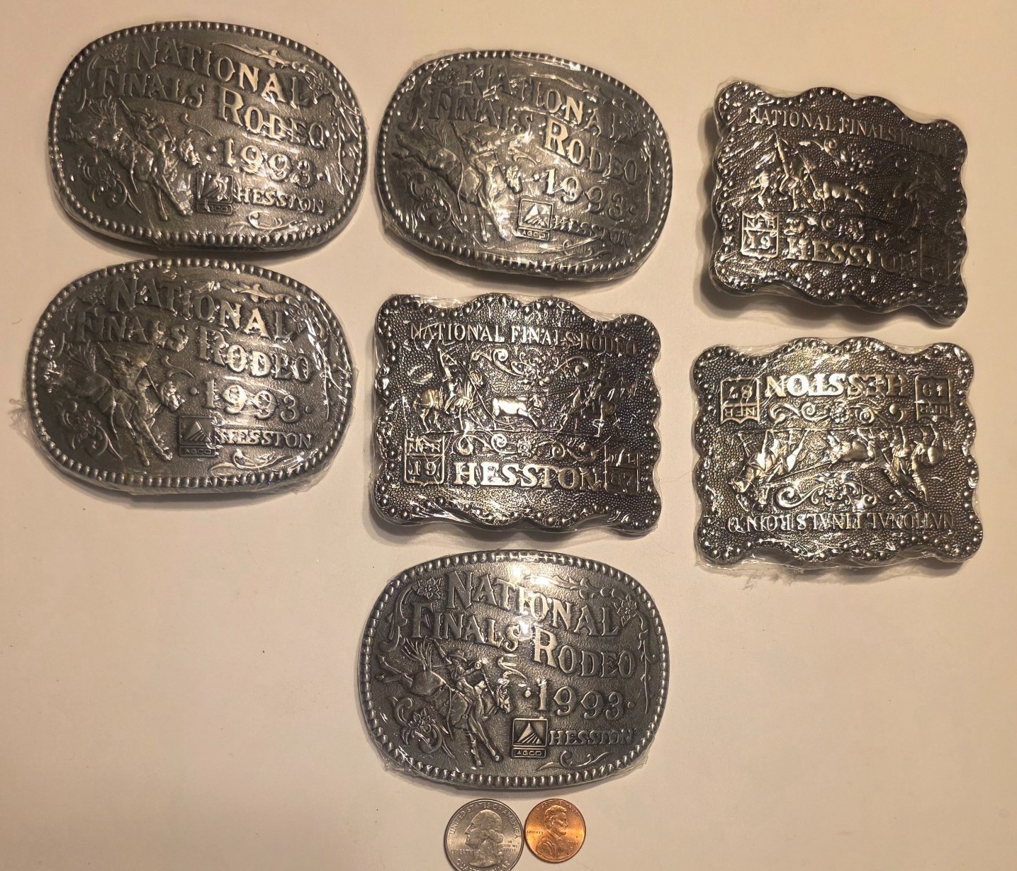 7 Vintage 1993 Hesston National Finals Rodeo Belt Buckles Sealed Wholesale Lot 7 Vintage 1993 Hesston National Finals Rodeo Belt Buckles Sealed Wholesale Lot