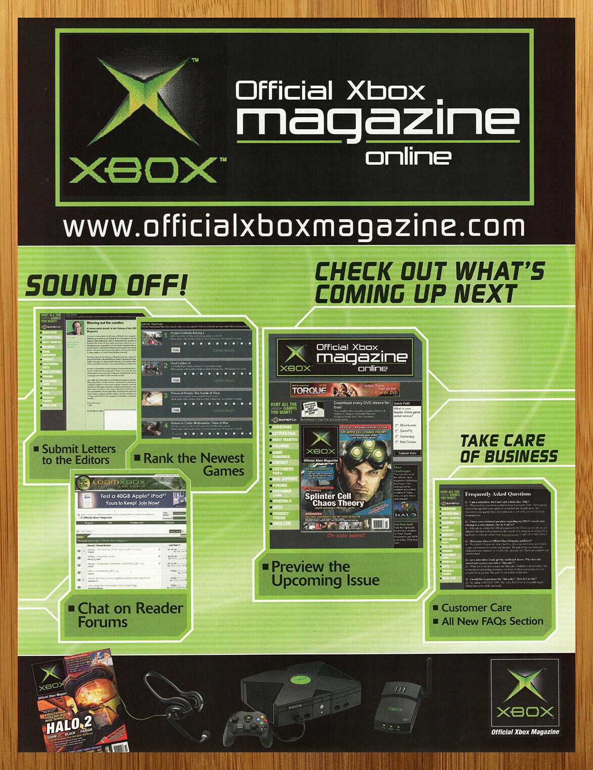 2005 Official Xbox Magazine Online Vintage Print Ad/Poster Promo Art Halo 2 Era
