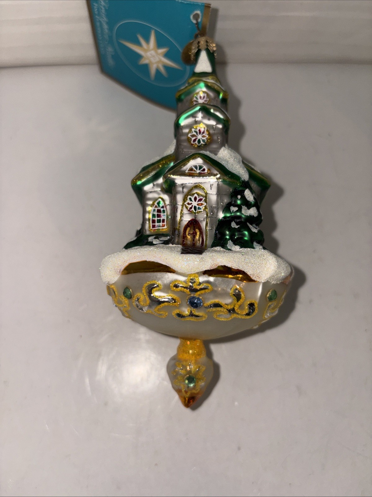 Christopher Radko 2005 PINEWOOD PRAYERS Glass Chapel Church Ornament 6.5” Christopher Radko 2005 PINEWOOD PRAYERS Glass Chapel Church Ornament 6.5”