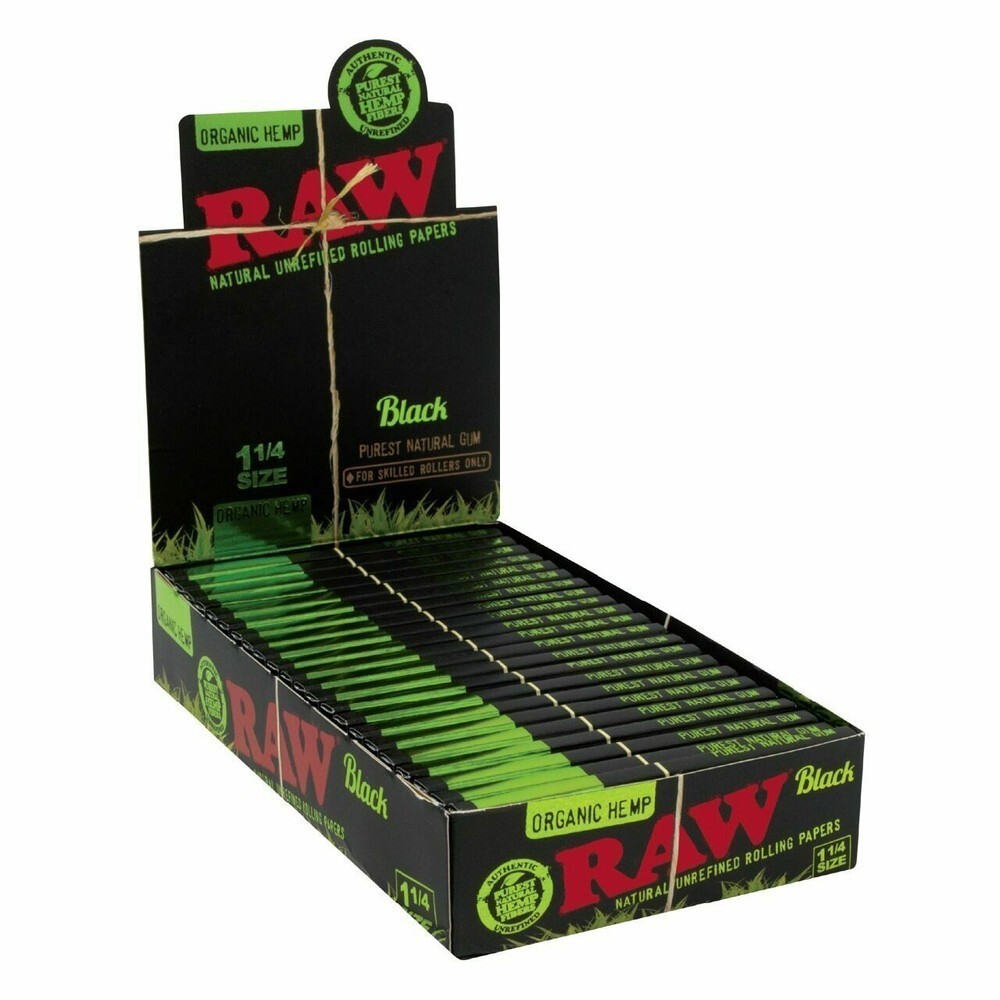 Raw Black Organic Hemp 1 1/4 Rolling Paper 24 count Display- 100% AUTHENTIC Raw Black Organic Hemp 1 1/4 Rolling Paper 24 count Display- 100% AUTHENTIC