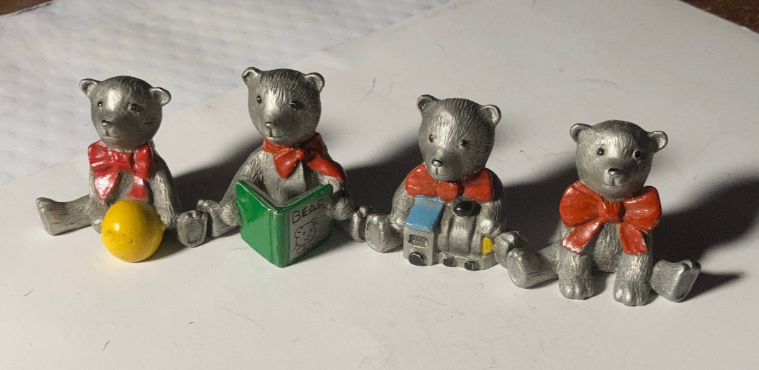 1983 Schmid Fine Pewter GORDON FRASER Complete Set of 4 1.25" Bears VERY RARE 1983 Schmid Fine Pewter GORDON FRASER Complete Set of 4 1.25" Bears VERY RARE