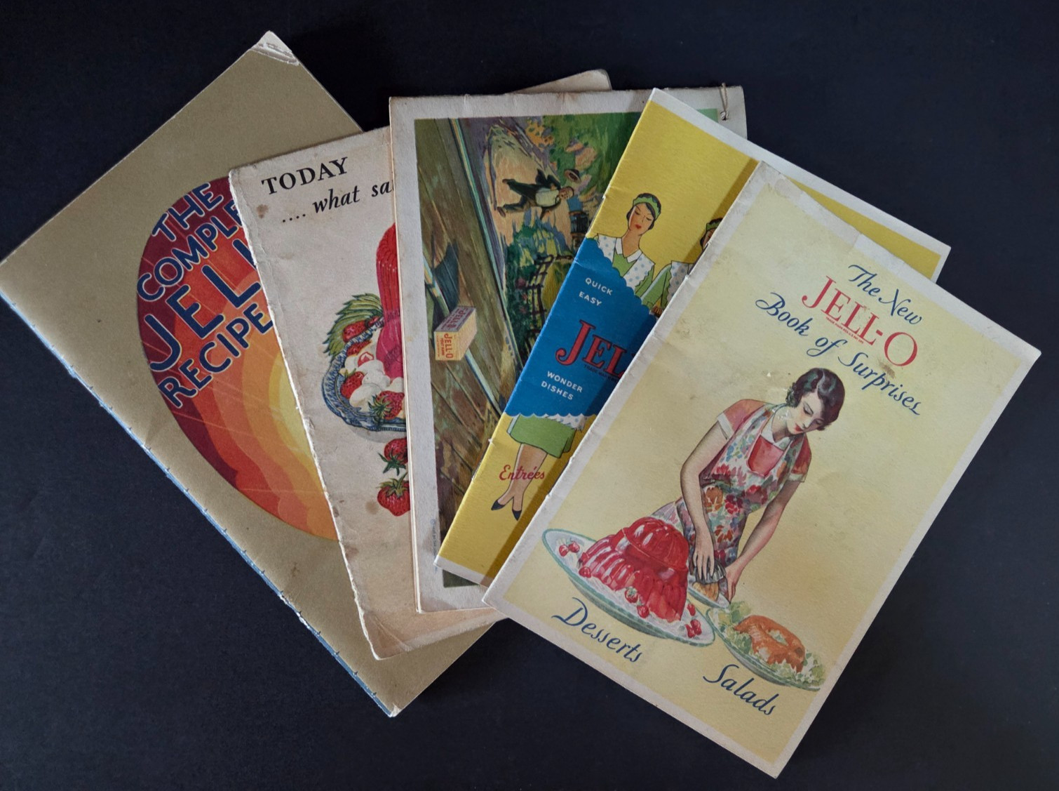 Vtg Antique Jell-O Recipe Booklet Lot 1924-1930 Advertising Cookbooks 5pc ORIG Vtg Antique Jell-O Recipe Booklet Lot 1924-1930 Advertising Cookbooks 5pc ORIG