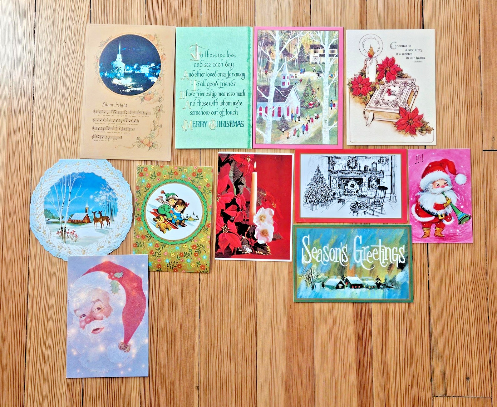 Vintage 1970s Used Christmas Greeting Cards Scrapbook Journal Crafts Lot of 40 Vintage 1970s Used Christmas Greeting Cards Scrapbook Journal Crafts Lot of 40