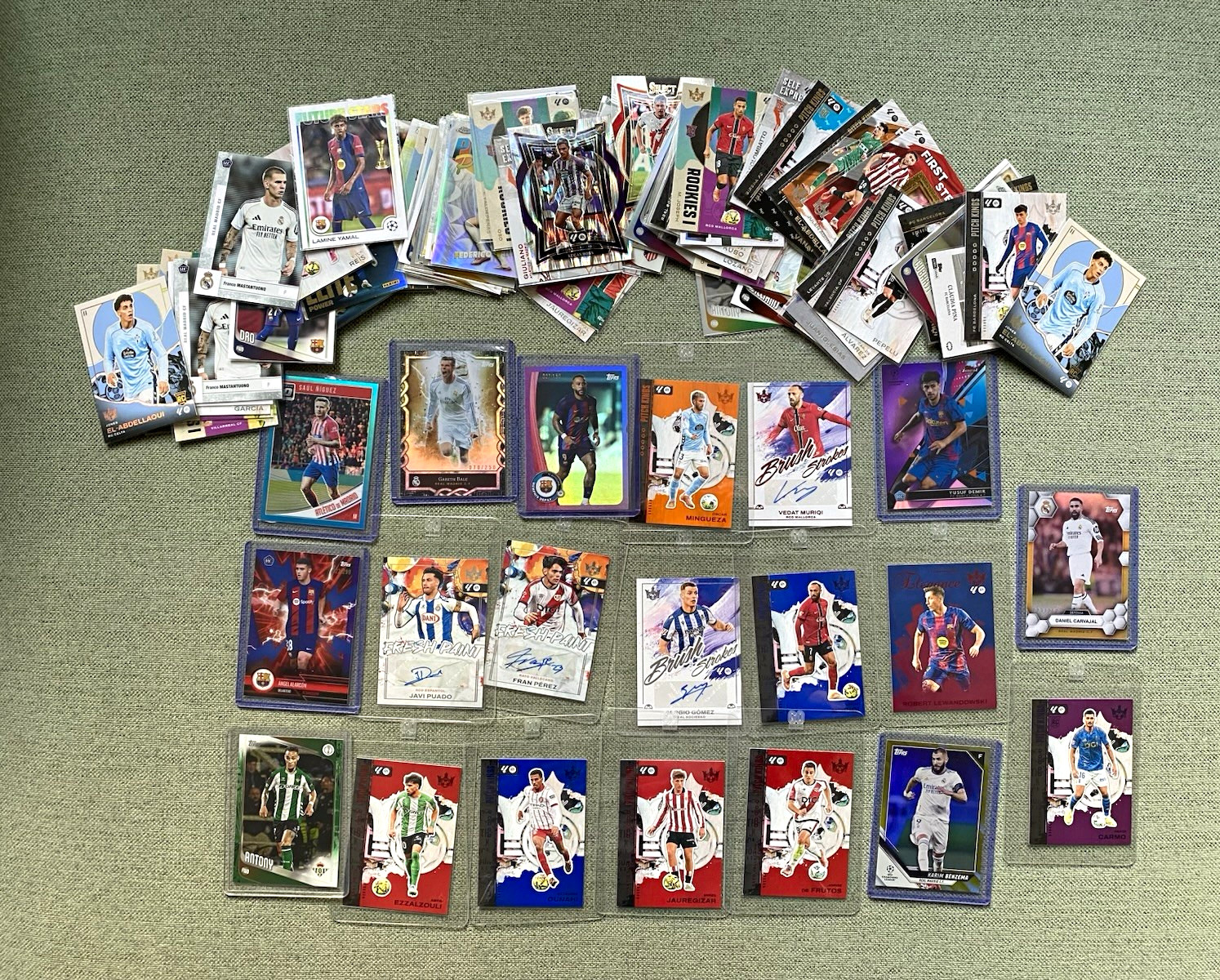 98x LaLiga Football Cards Lot 4 Cars /25 /49 /75 /99 Yamal Bale Lewandowski