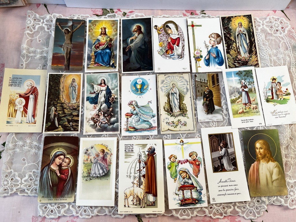 Vintage Holy Cards 1930s-1970s New Never Used France Belgium Lot of 20 H-20 Vintage Holy Cards 1930s-1970s New Never Used France Belgium Lot of 20 H-20