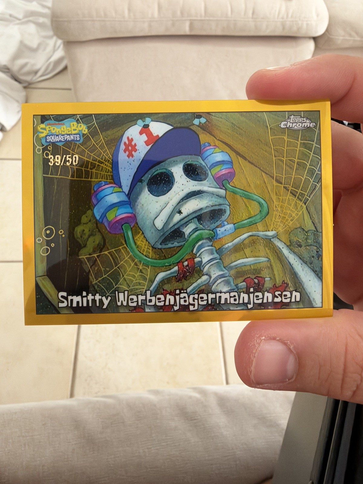 2025 Topps Chrome SpongeBob Smitty Werbenjagermanjensen #1 Gold 39/50 2025 Topps Chrome SpongeBob Smitty Werbenjagermanjensen #1 Gold 39/50