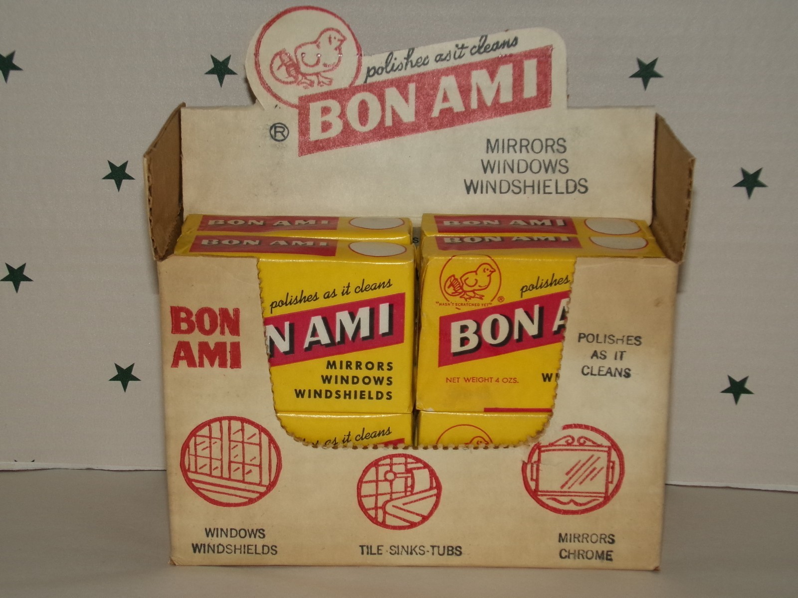 Vintage Bon Ami Cleaning Cakes 12 Bars Original Box Advertising Old Stock Vintage Bon Ami Cleaning Cakes 12 Bars Original Box Advertising Old Stock