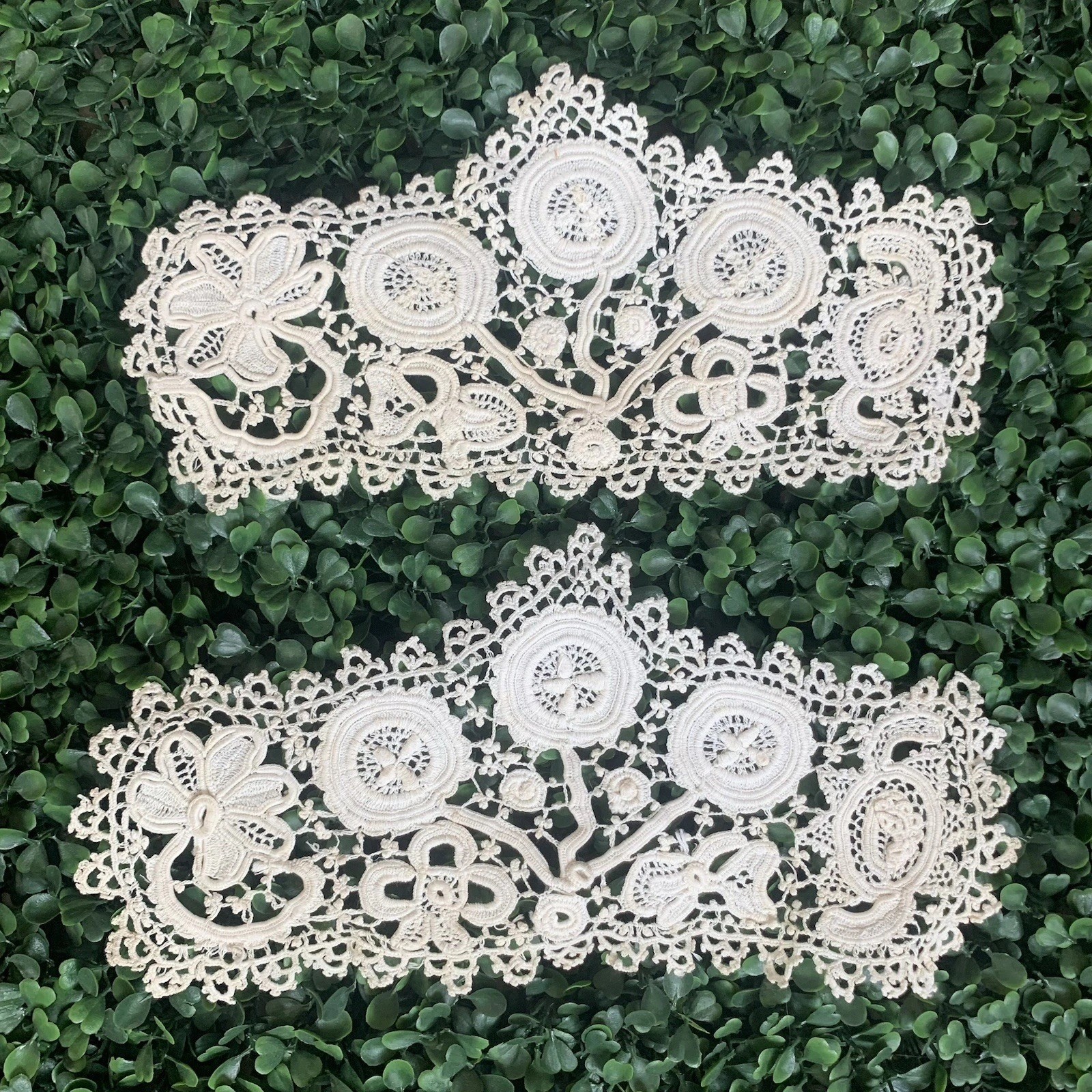 Fun Flattering & Fabulous Antique Floral Irish Crochet Cuff Set Fun Flattering & Fabulous Antique Floral Irish Crochet Cuff Set