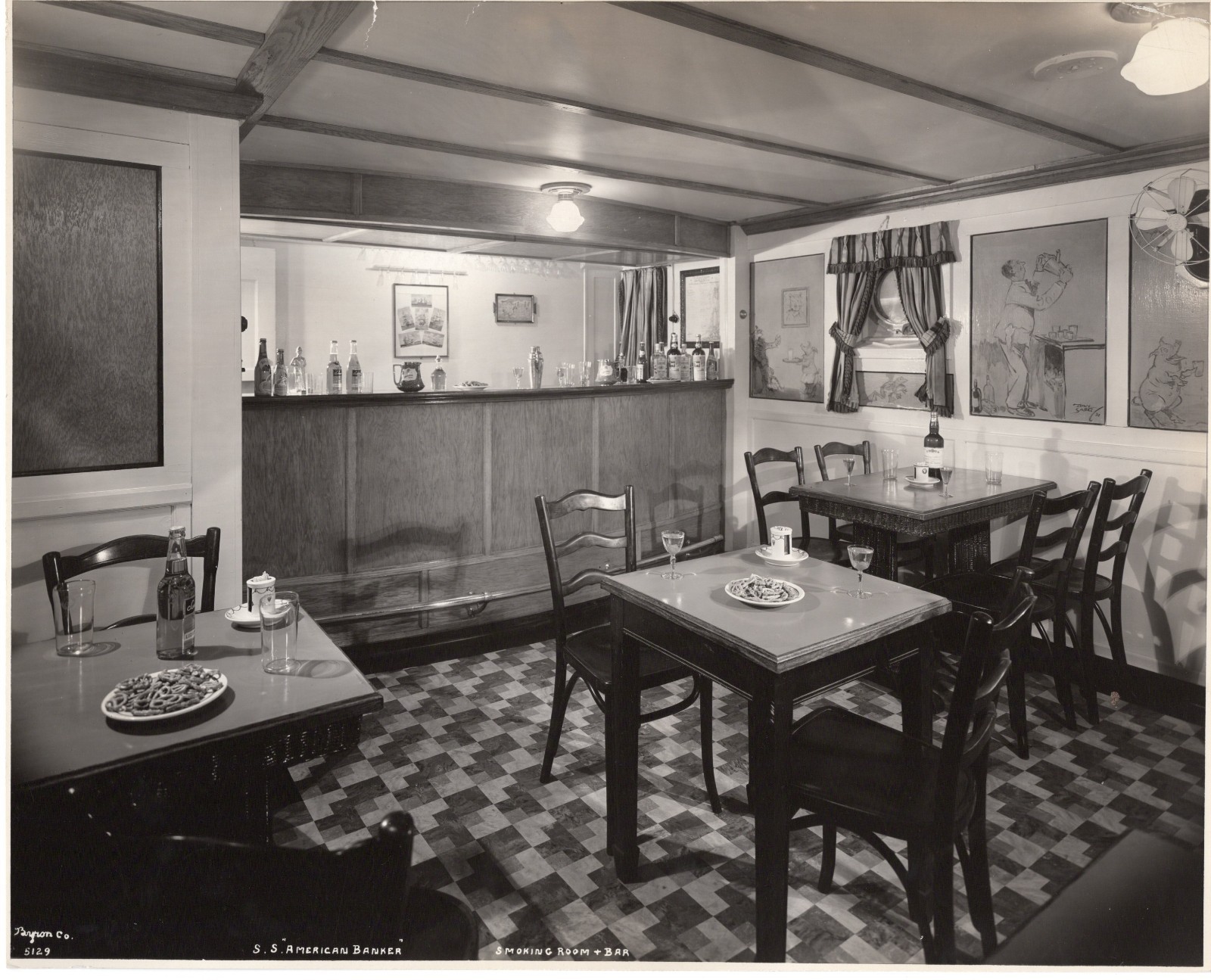 1920s United States Lines S.S. AMERICAN BANKER Large Interior Promotional Photos 1920s United States Lines S.S. AMERICAN BANKER Large Interior Promotional Photos