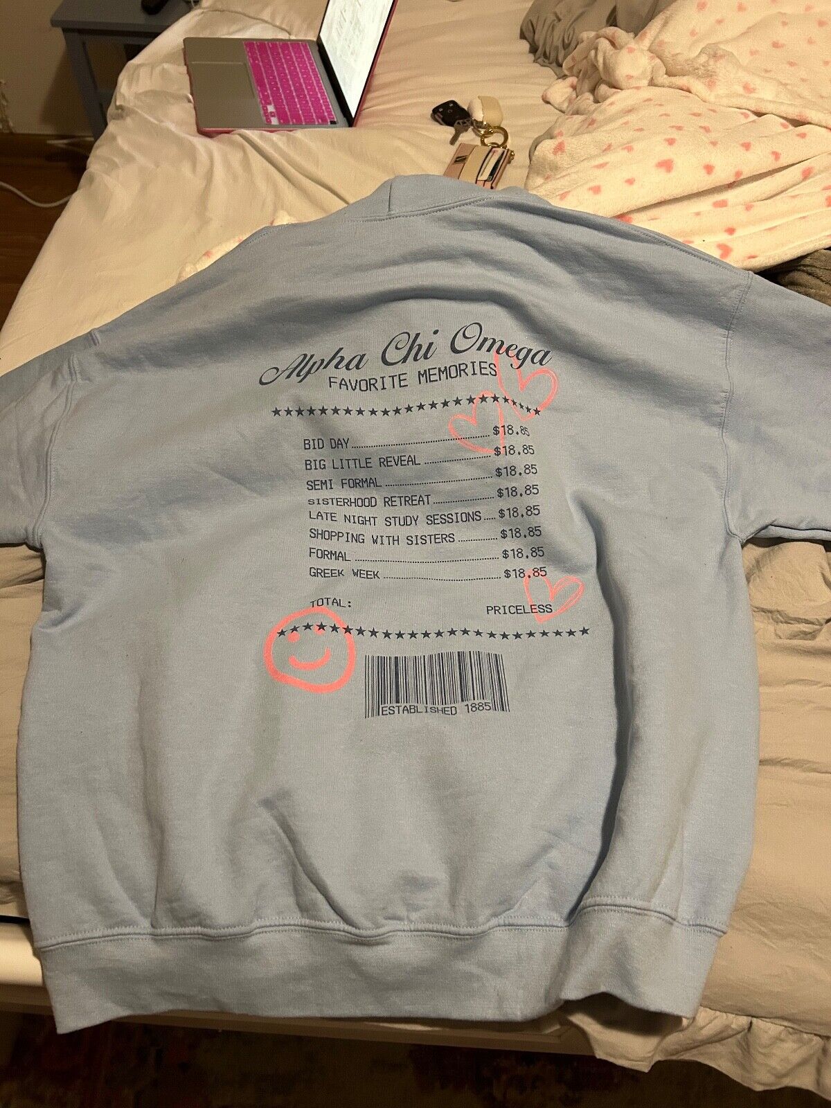 Alpha Chi Omega hoodie and crewneck bundle size xxl but fits closer to a xl 