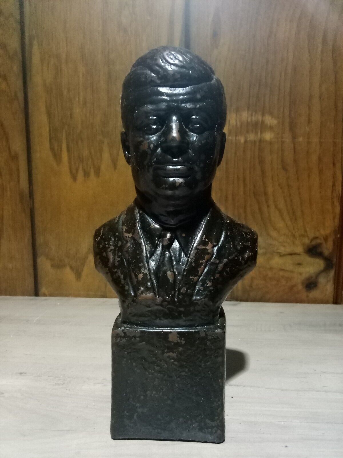 Vintage JFK 1968 John F Kennedy Bust Statue Metal *RARE*