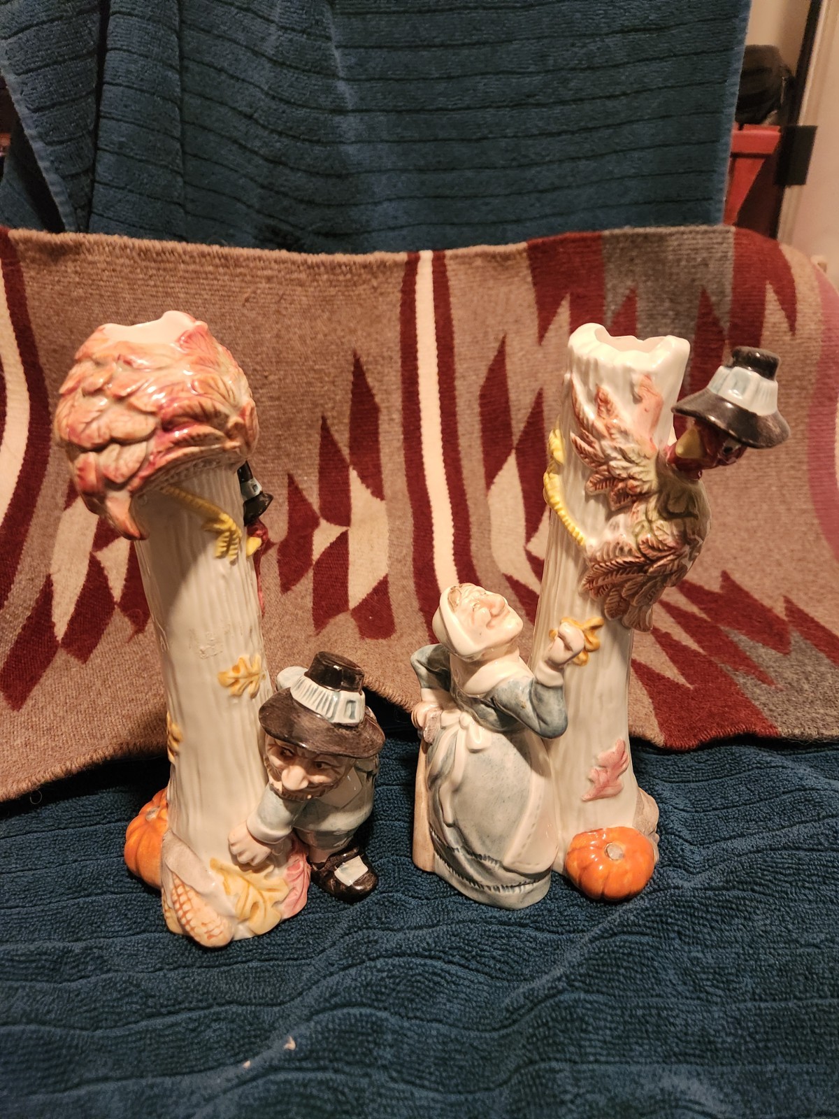 Fitz and Floyd Thanksgiving Pheasant Candle Centerpiece Pair Fitz and Floyd Thanksgiving Pheasant Candle Centerpiece Pair