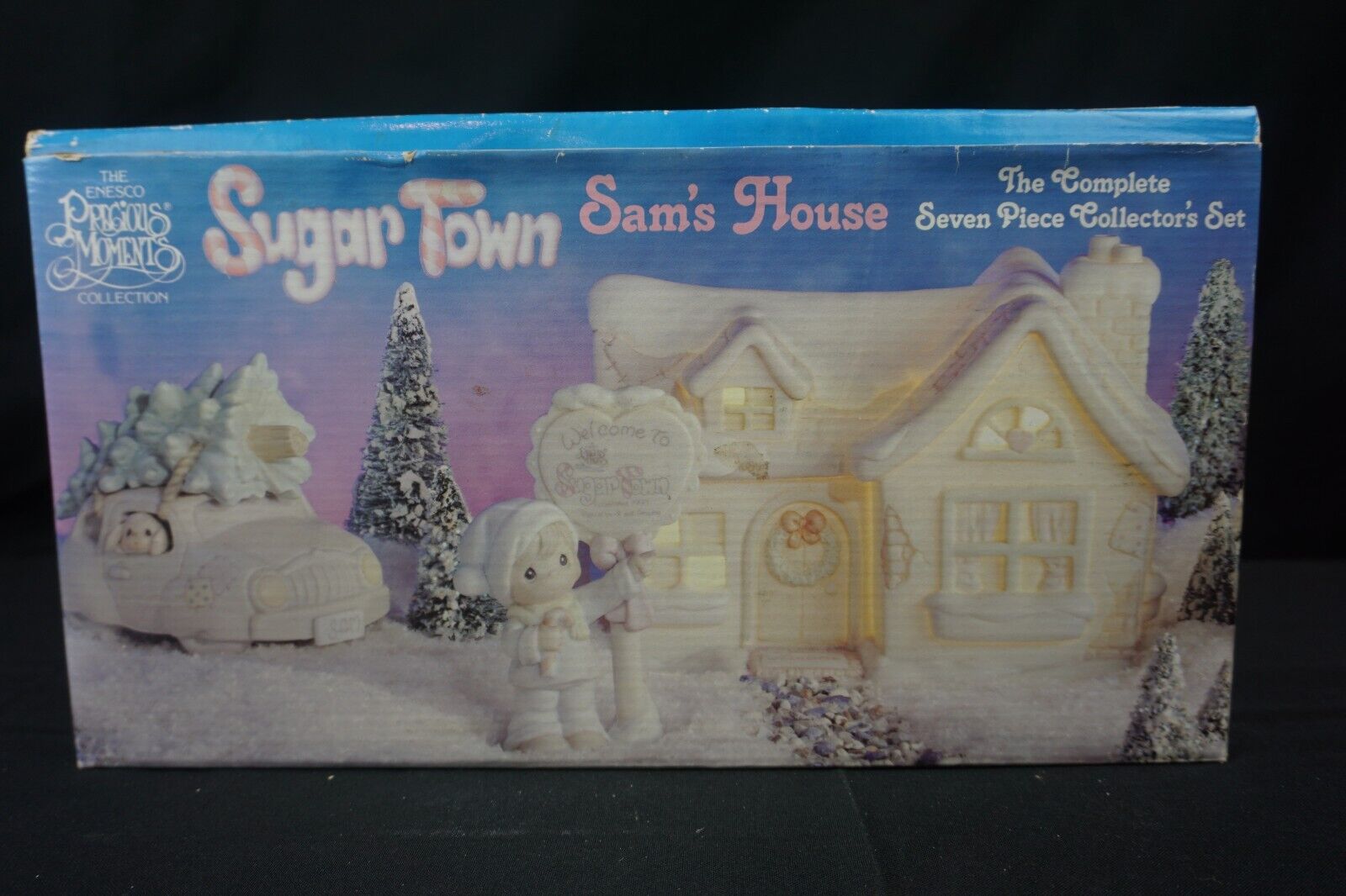 Precious Moments Sugar Town 531774 SAM\'S HOUSE 7 PC SET Nightlight works w boxes