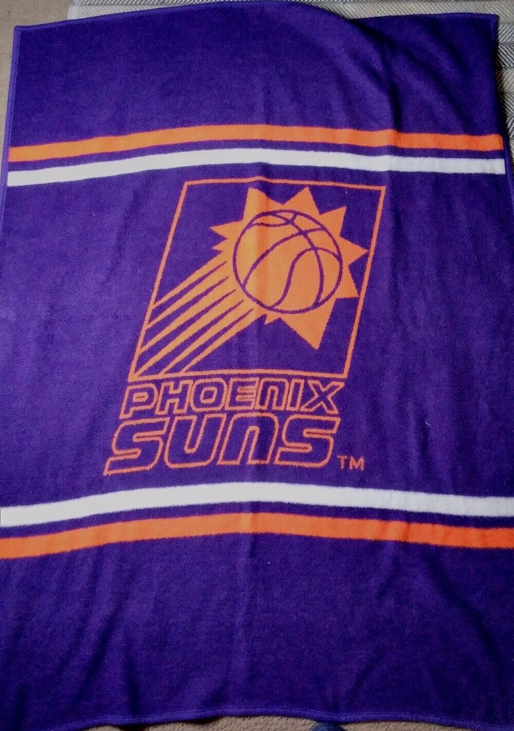 Vintage Biederlack Acryl Phoenix Suns Logo Basketball Throw Blanket 58