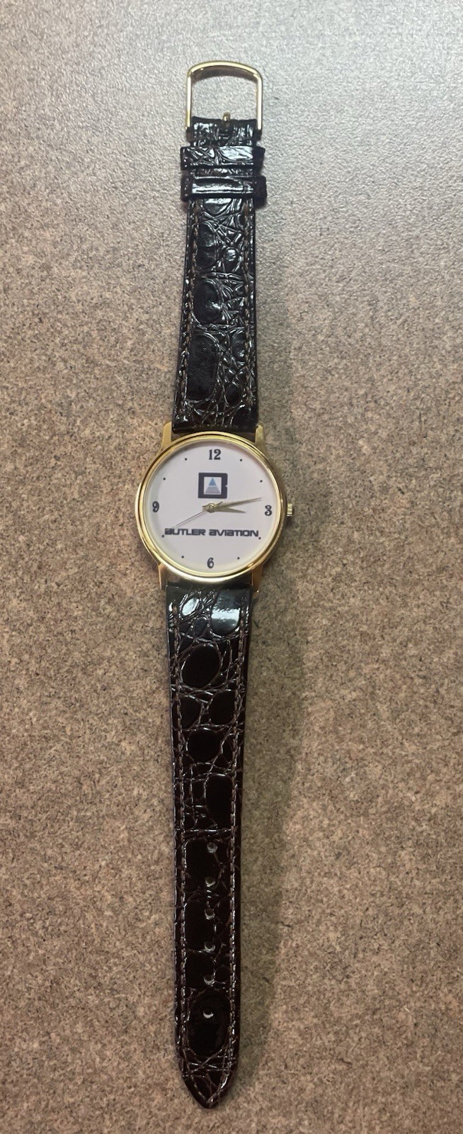 Rare Vintage Butler Aviation Promotional Watch Genuine Leather Band Clean