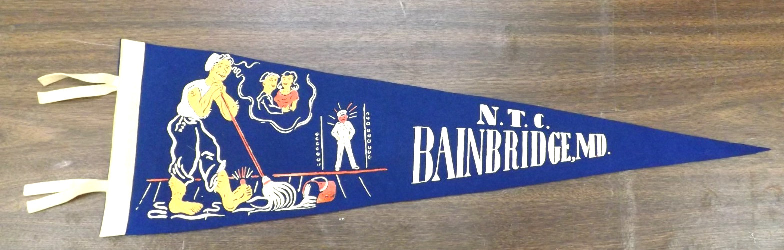 RARE VTG BAINBRIDGE NAVAL TRAINING CENTER PENNANT BANNER MARYLAND 25.5" NAVY USN RARE VTG BAINBRIDGE NAVAL TRAINING CENTER PENNANT BANNER MARYLAND 25.5" NAVY USN