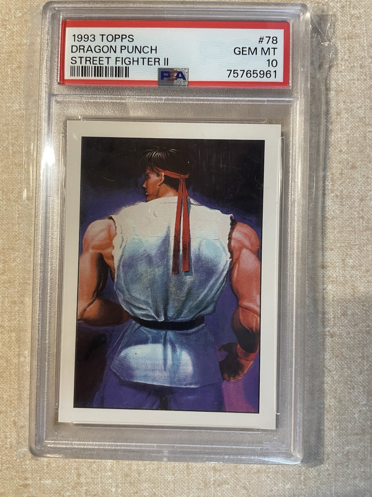 Ryu Dragon Punch - 1993 Topps Street Fighter II #78 Ryu PSA 10 Ryu Dragon Punch - 1993 Topps Street Fighter II #78 Ryu PSA 10