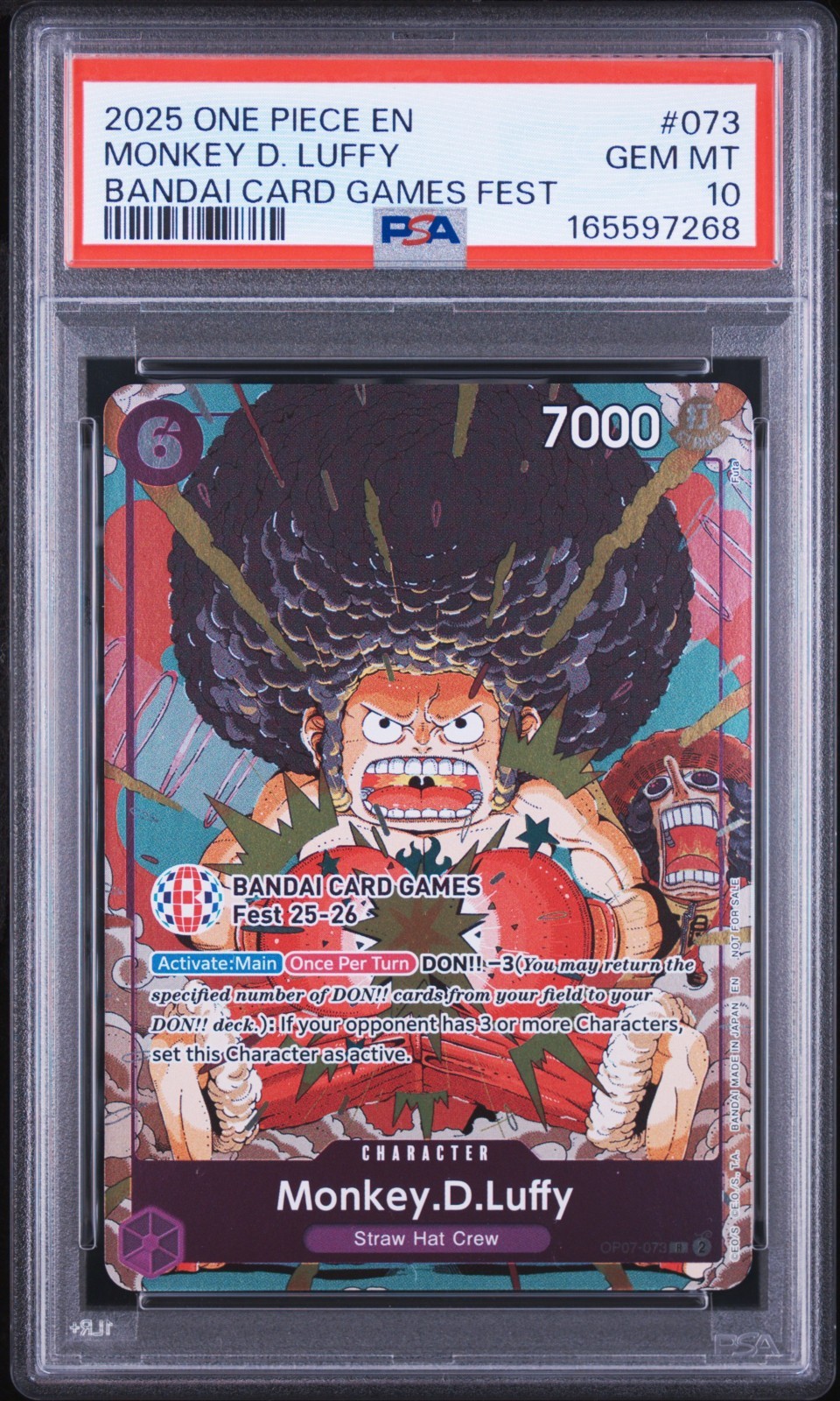 2025 ONE PIECE PROMOS BANDAI CARD GAMES FEST #073 MONKEY D. LUFFY PSA 10 2025 ONE PIECE PROMOS BANDAI CARD GAMES FEST #073 MONKEY D. LUFFY PSA 10