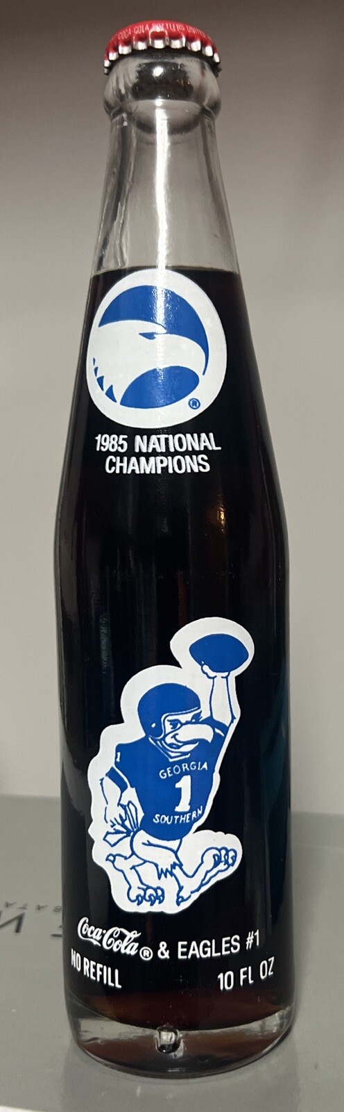 Vintage 1985 Georgia Southern Eagles Football National Champs Coke Bottle "FULL" Vintage 1985 Georgia Southern Eagles Football National Champs Coke Bottle "FULL"